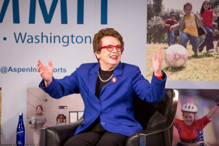 Billie Jean King speaks at the 2016 Project Play Summit | The Aspen Institute